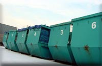 Zur Verfügung stehende Container der Dorsch Umwelttechnik